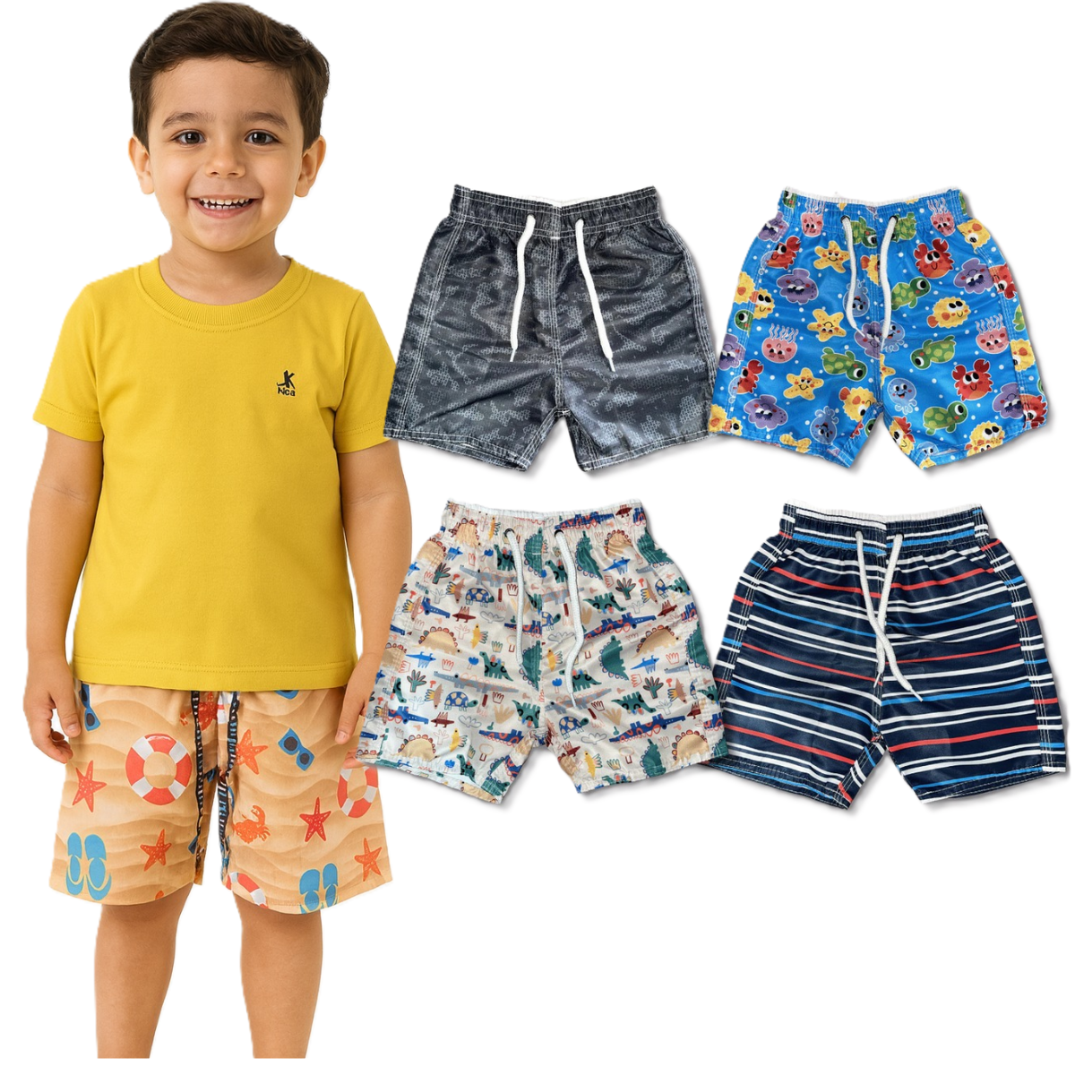 + 27 peças vendidas      Kit 10 Shorts Infantil Cores Variadas