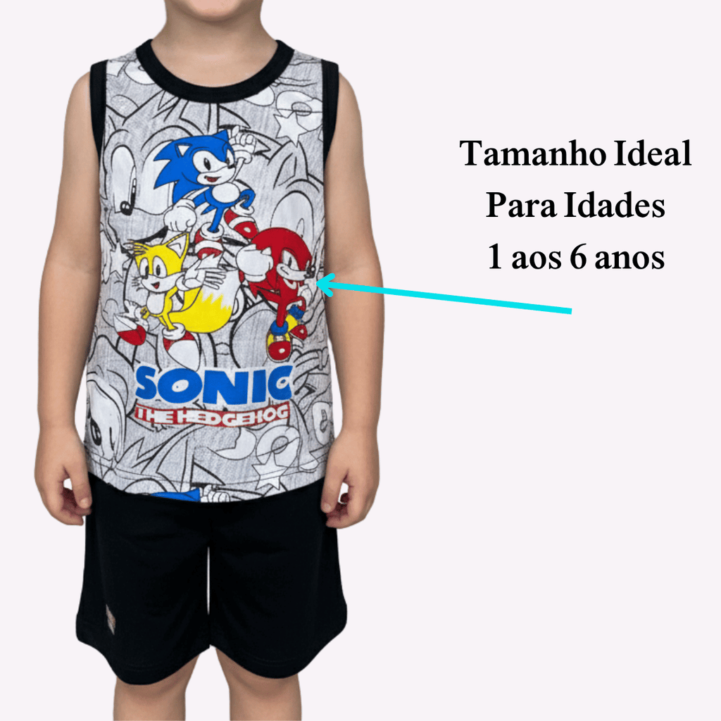 + 20 peças  vendidas        Kit 3 Conjunto Infantil Regata e Bermuda Masculino