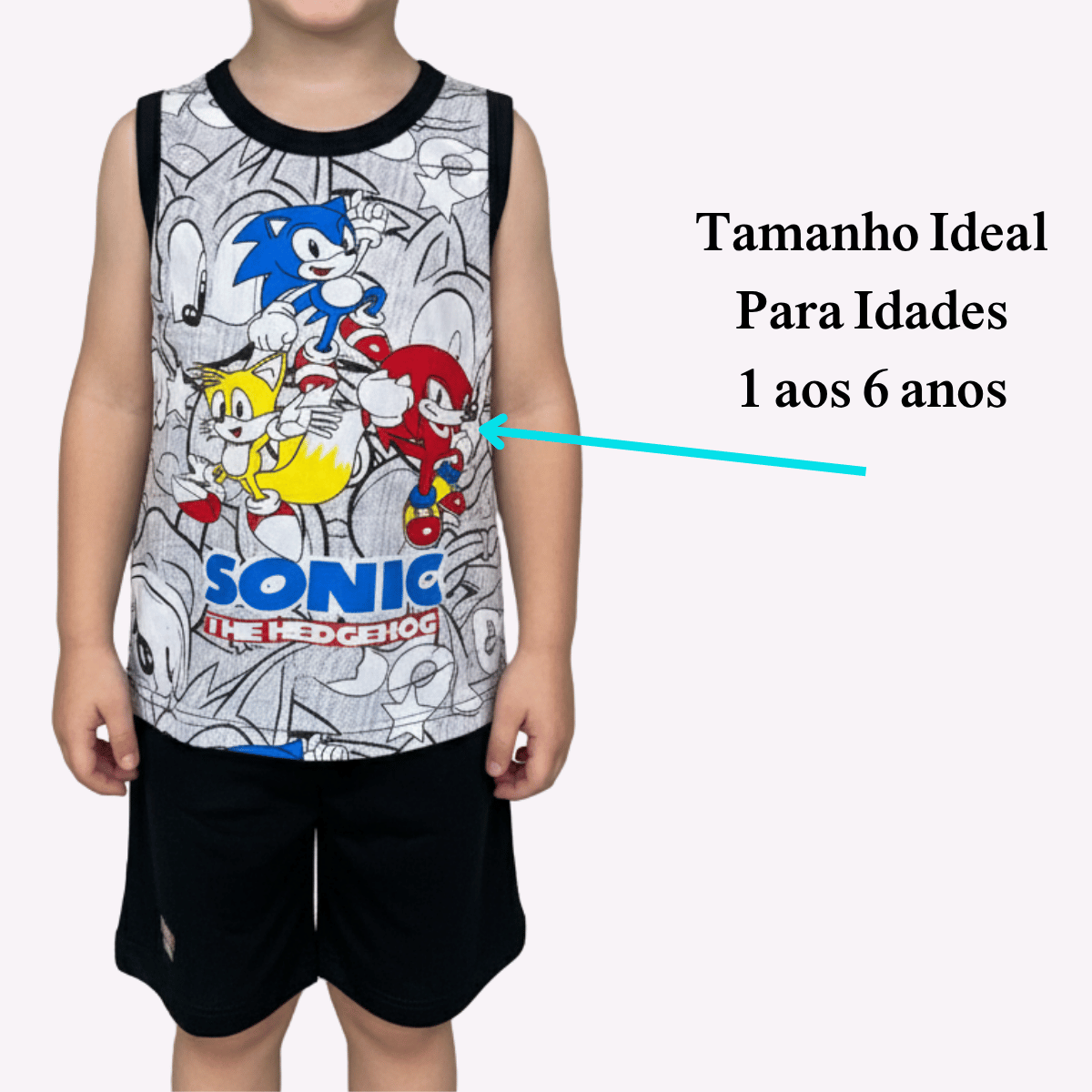 + 20 peças  vendidas        Kit 5 Conjunto Infantil Regata e Bermuda Masculino