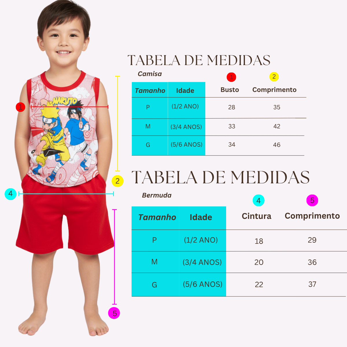 + 20 peças  vendidas        Kit 5 Conjunto Infantil Regata e Bermuda Masculino