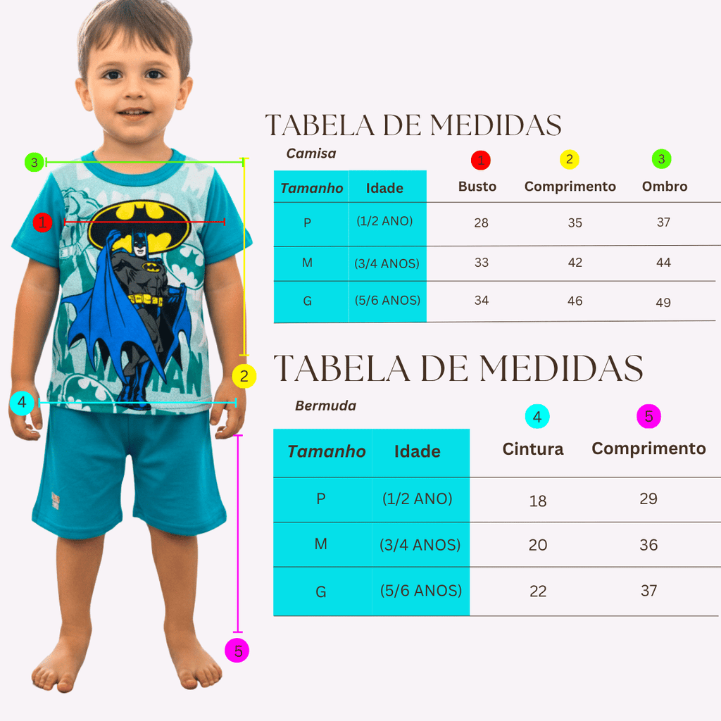 + 15 peças vendidas     Kit 2 Conjuntos Infantil com Mangas e Bermuda Masculino Variado