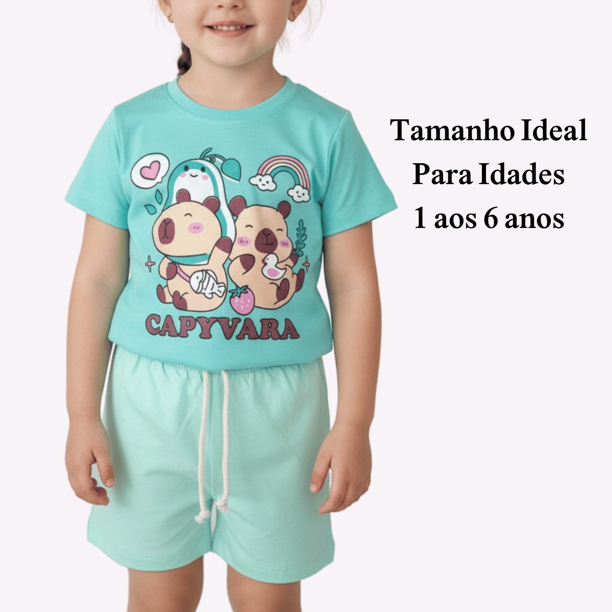 + 35 peças vendidas     Kit 5 Conjuntos Infantil com Mangas e Bermuda Feminina Variada