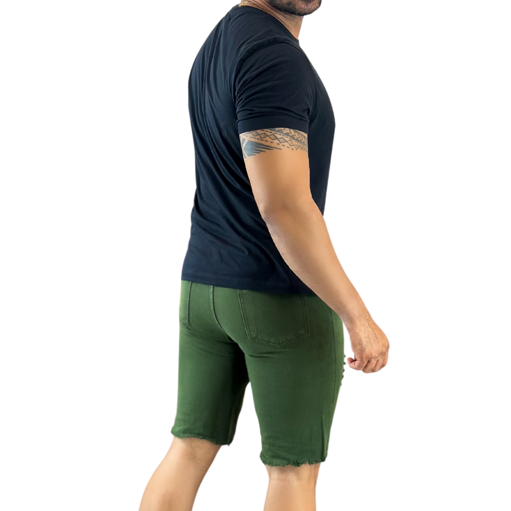 Bermuda Jens Masculina Verde Musgo