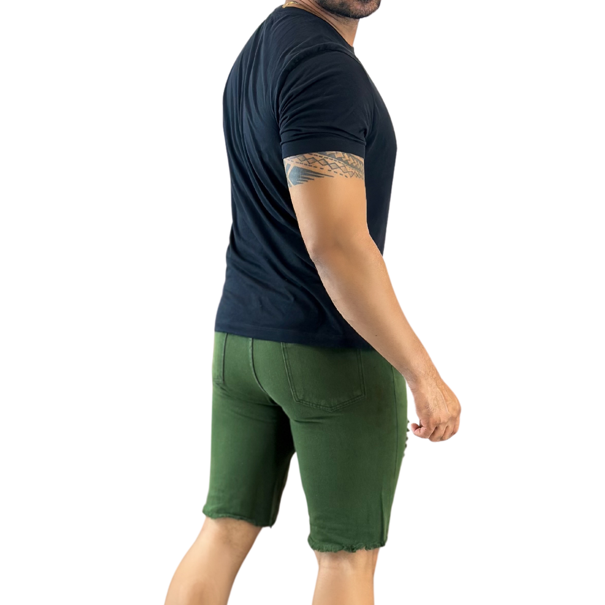 Bermuda Jens Masculina Verde Musgo