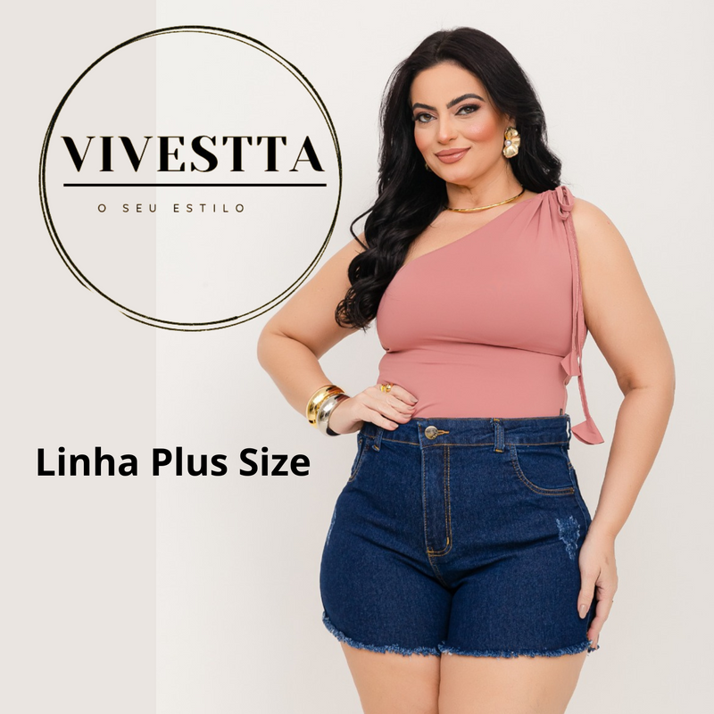 Shorts Bermuda Jeans Feminina Plus Size