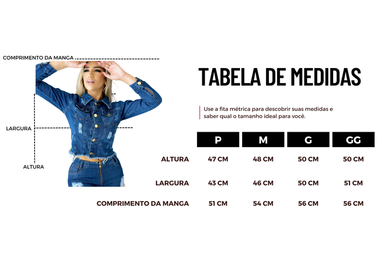 Jaqueta Jeans Feminina Estilo Moto
