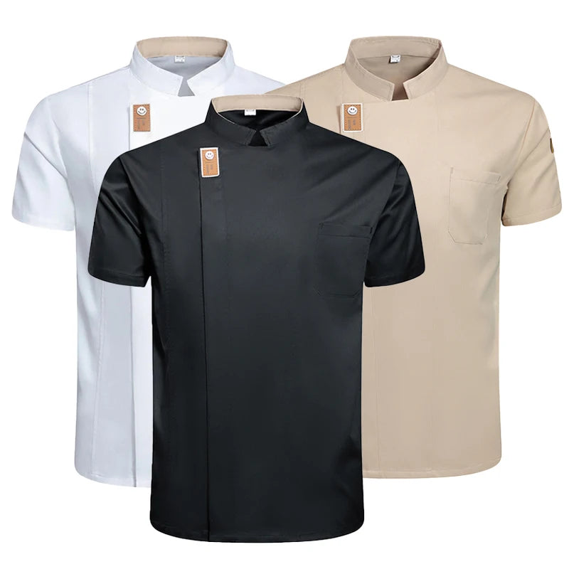 Jaqueta de chef unissex, camisas de cozinha de verão