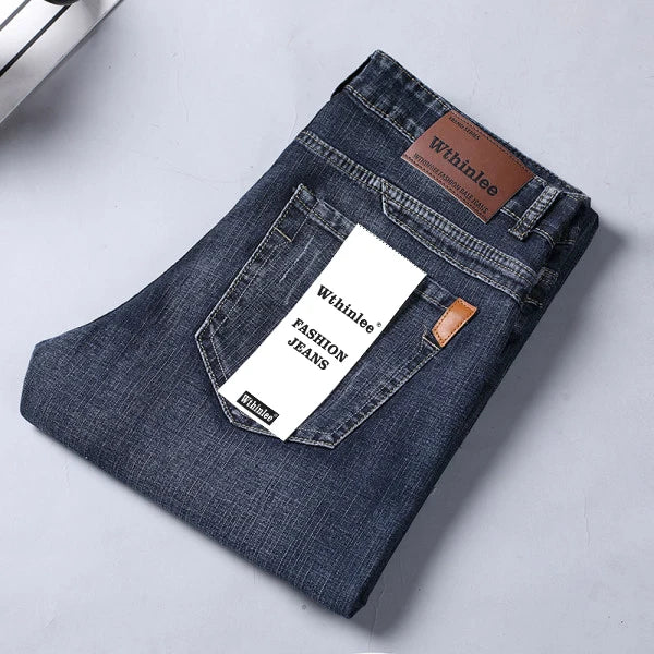 Calça jeans masculina Wthinlee 8 modelos primavera outono, casual, reta, elástica