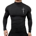 Camiseta Masculina de Manga Longa com Gola Alta – Estilo Casual & Conforto Ativo