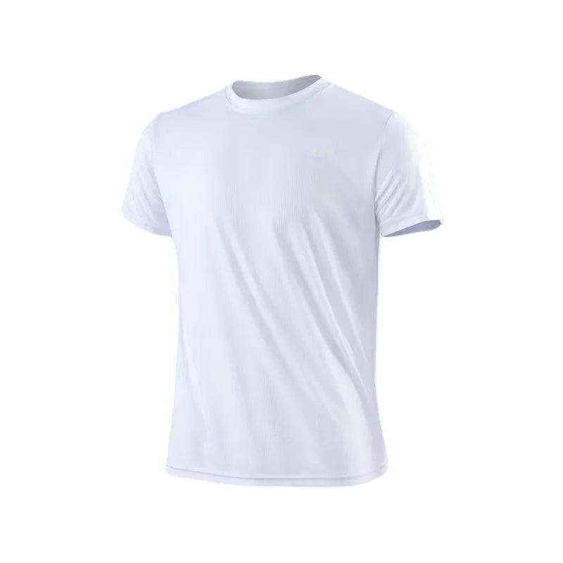 Camiseta masculina de manga curta, secagem rápida, para academia, corrida