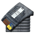 Wthinlee New Business Calça Jeans Masculina Casual Reta Elástica Moda Clássica
