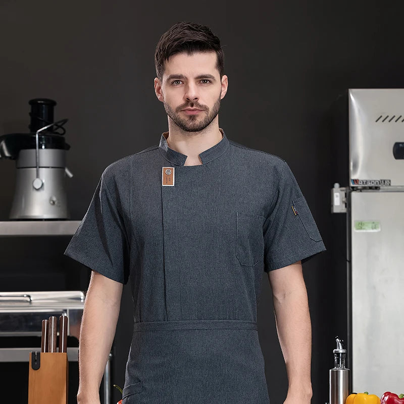 Jaqueta de chef unissex, camisas de cozinha de verão