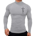 Camiseta Masculina de Manga Longa com Gola Alta – Estilo Casual & Conforto Ativo