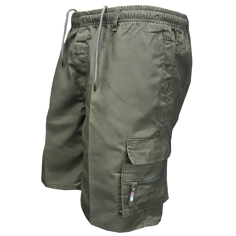 Shorts cargo tático masculino, calções militares da moda com bolso.