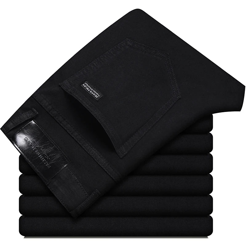 Calça jeans masculina Wthinlee 8 modelos primavera outono, casual, reta, elástica