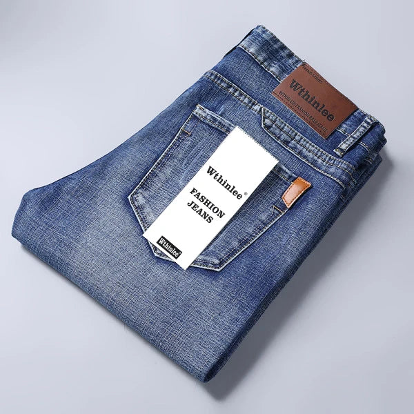 Calça jeans masculina Wthinlee 8 modelos primavera outono, casual, reta, elástica