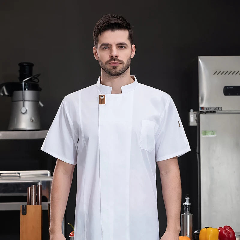 Jaqueta de chef unissex, camisas de cozinha de verão