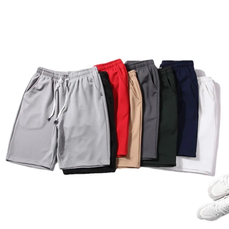 Calções de banho masculinos casuais sólidos, esportivos com secagem rápida