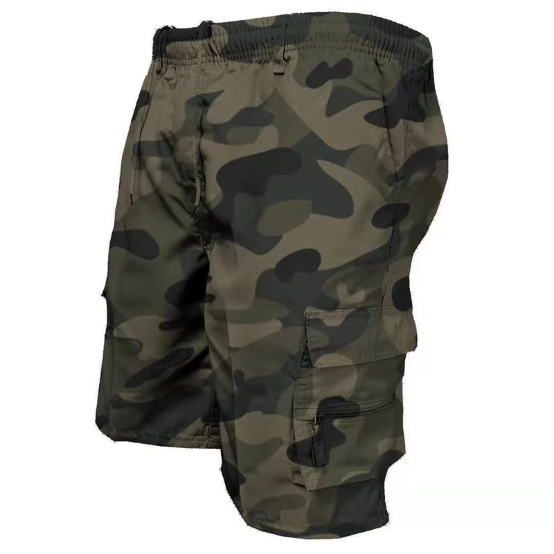 Shorts cargo tático masculino, calções militares da moda com bolso.