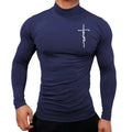 Camiseta Masculina de Manga Longa com Gola Alta – Estilo Casual & Conforto Ativo