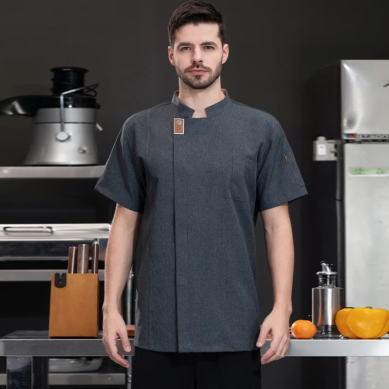 Jaqueta de chef unissex, camisas de cozinha de verão