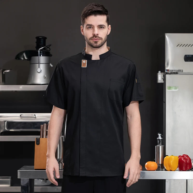 Jaqueta de chef unissex, camisas de cozinha de verão