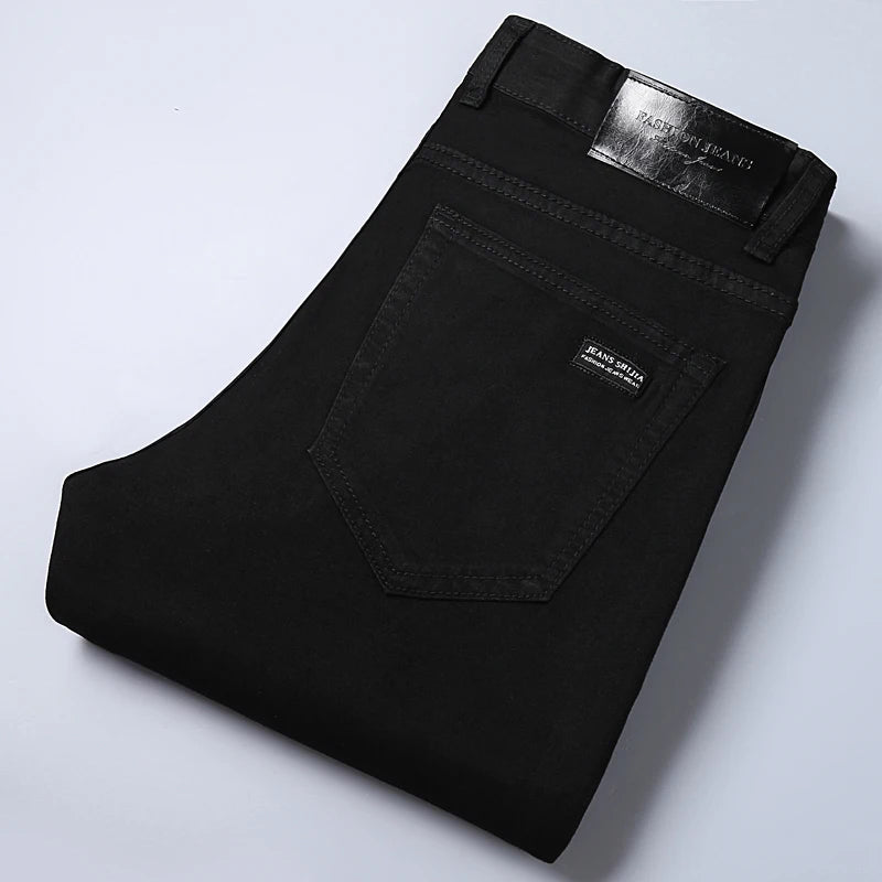 Calça jeans masculina Wthinlee 8 modelos primavera outono, casual, reta, elástica