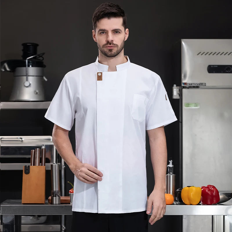 Jaqueta de chef unissex, camisas de cozinha de verão