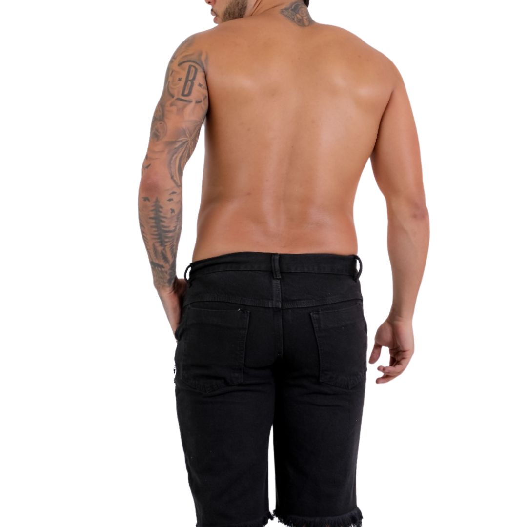 Bermuda Jeans Masculina Preto