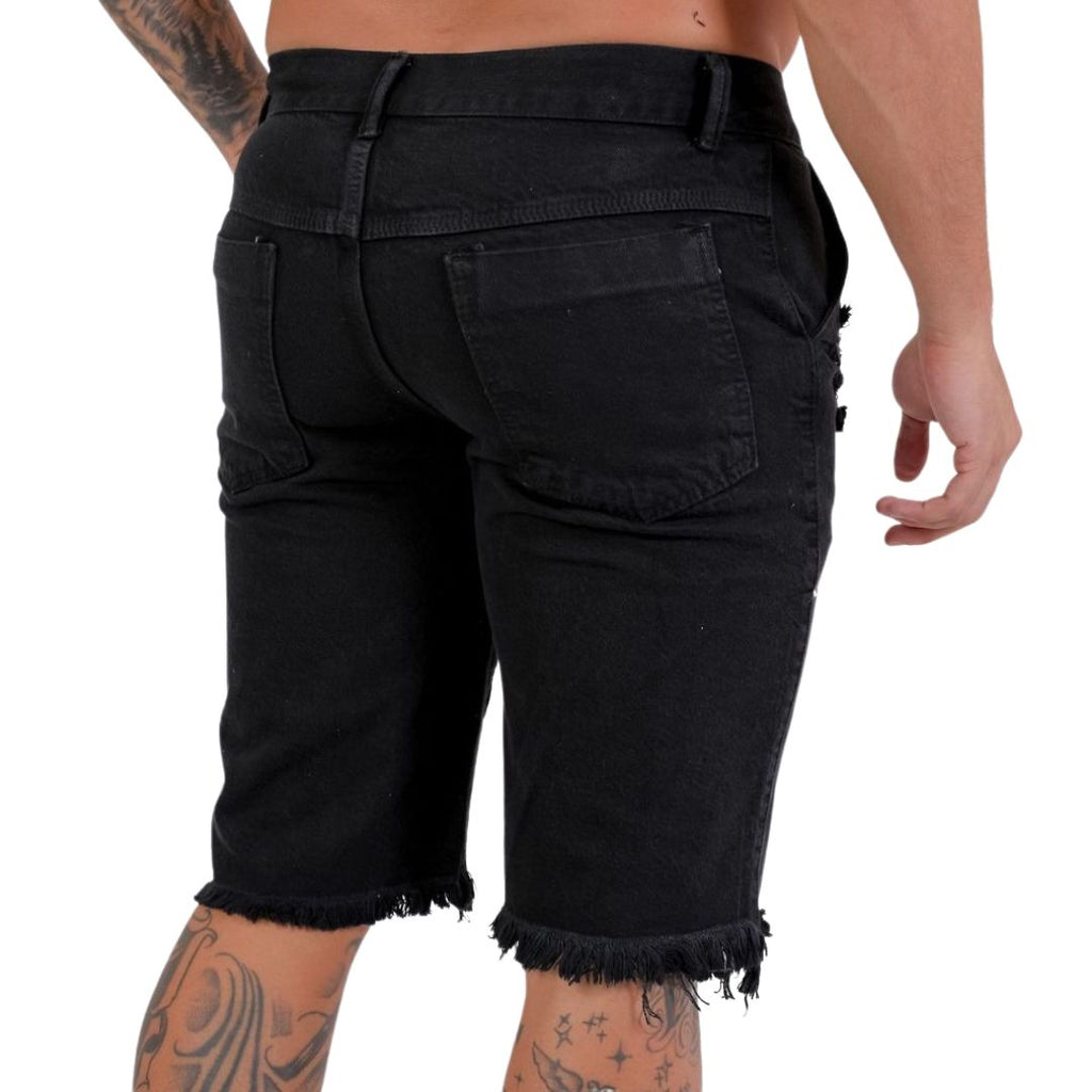 Bermuda Jeans Masculina Preto