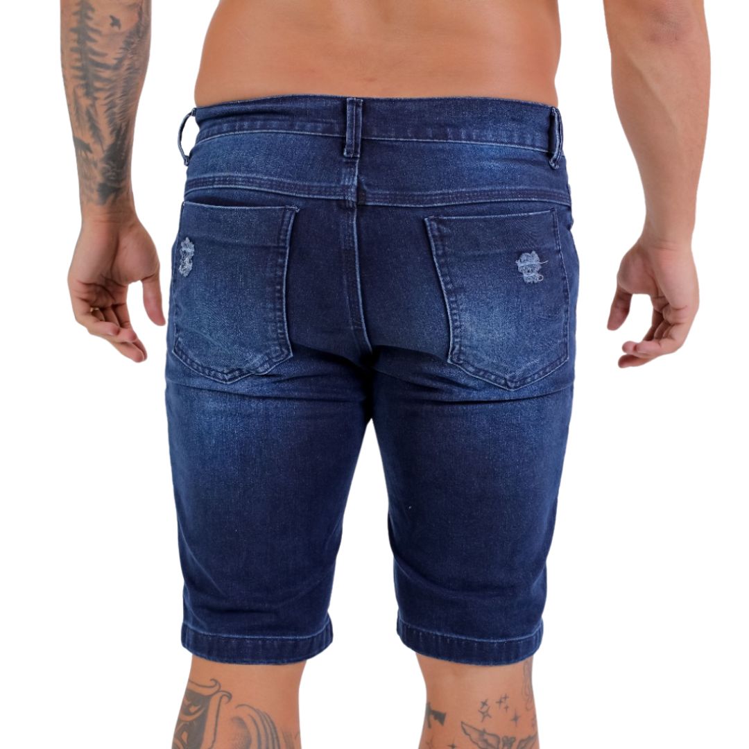 Bermuda Masculina Jeans Escuro