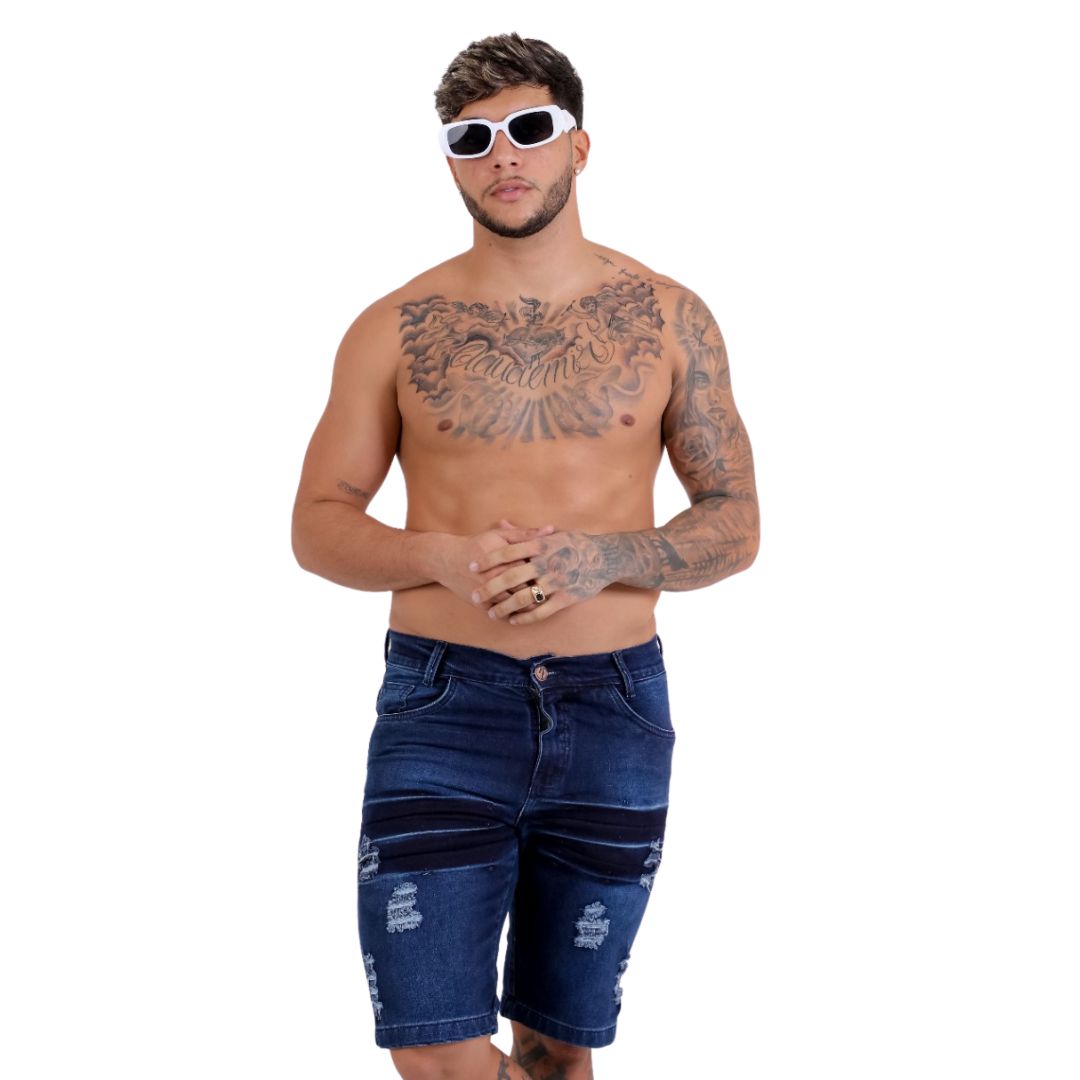 Bermuda Masculina Jeans Escuro