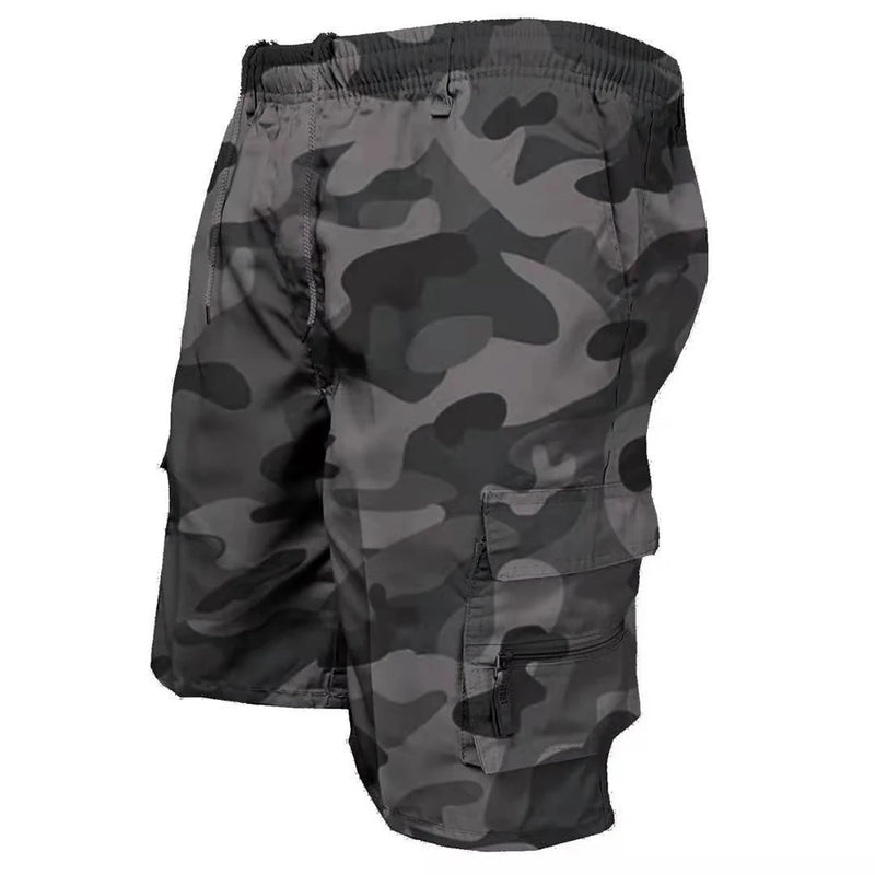 Shorts cargo tático masculino, calções militares da moda com bolso.
