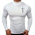 Camiseta Masculina de Manga Longa com Gola Alta – Estilo Casual & Conforto Ativo