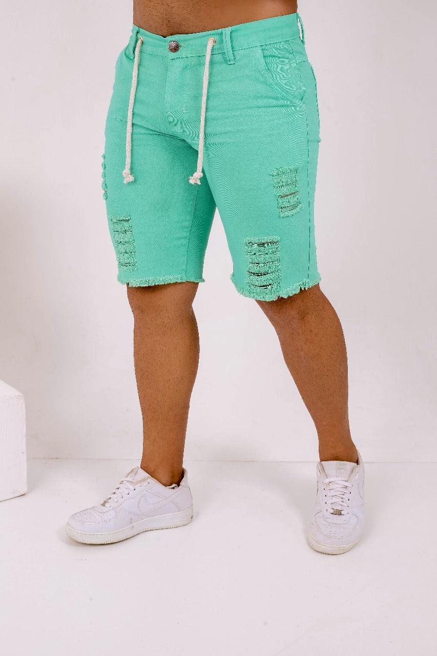 Bermuda Jeans Masculina Verde Agua