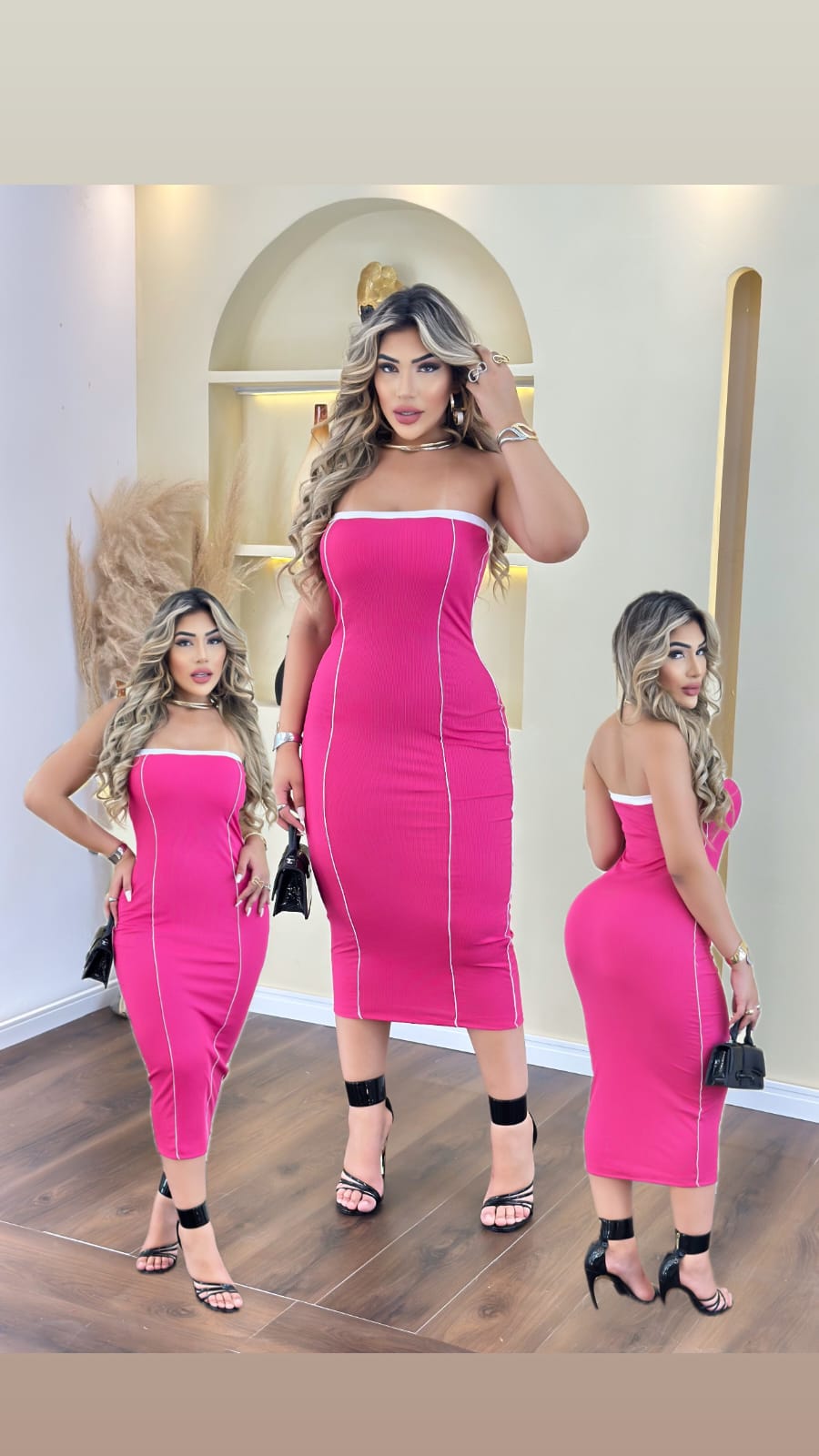 Vestido Super Luxo Malha Ribana Premium