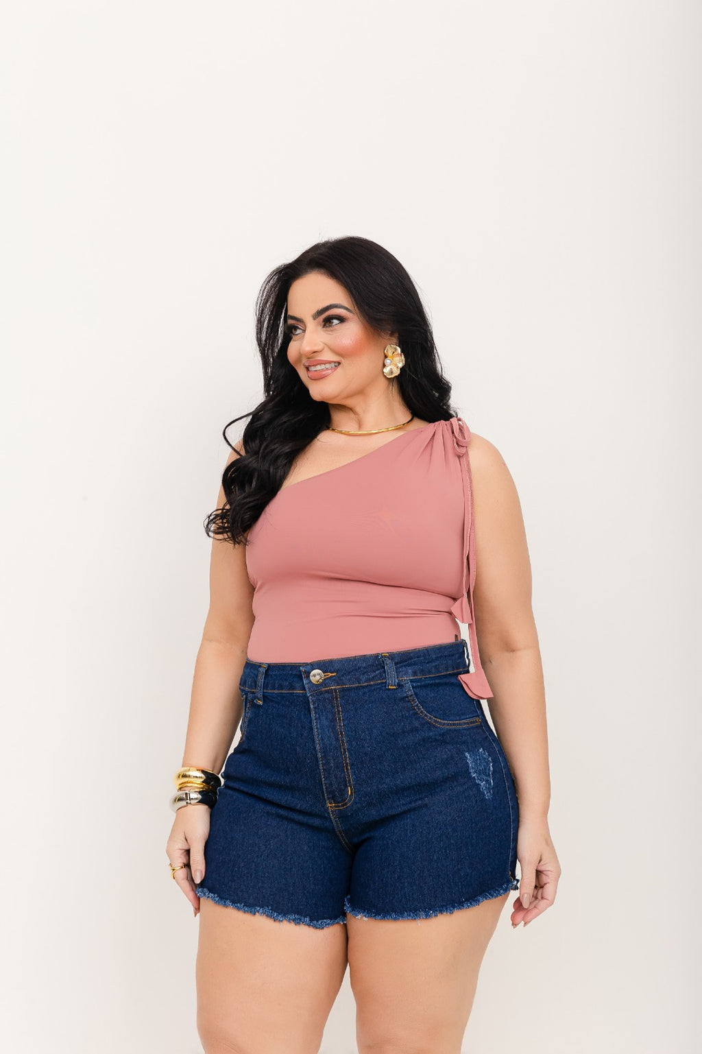 Shorts Bermuda Jeans Feminina Plus Size