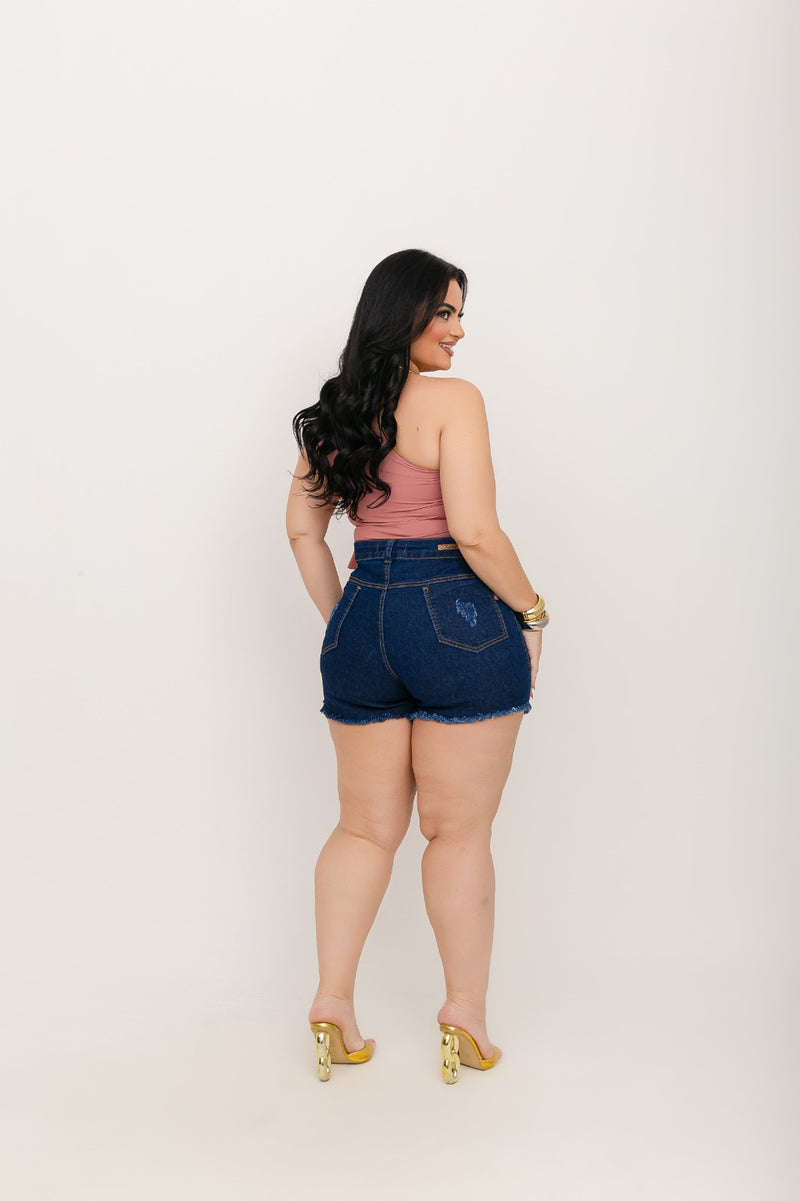 Shorts Bermuda Jeans Feminina Plus Size