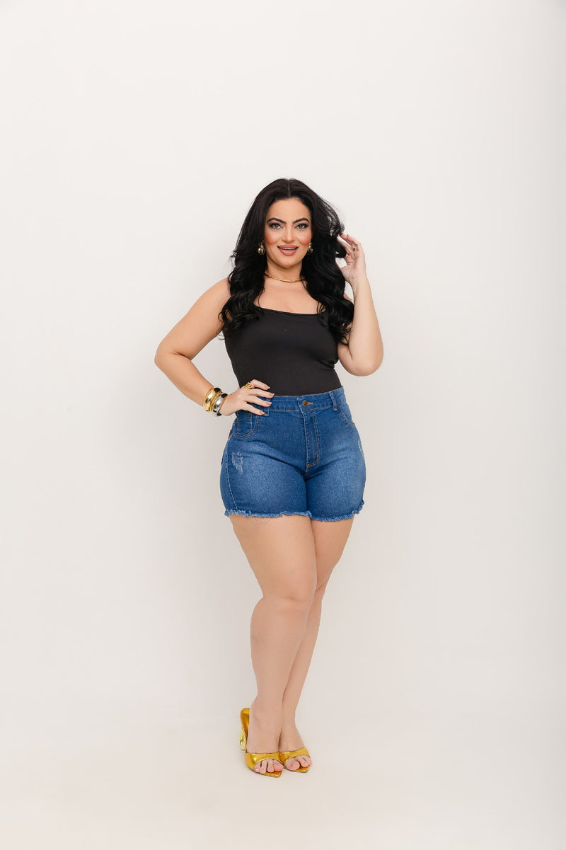 Shorts Bermudas Jeans Feminina Plus Size