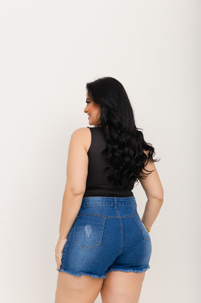Shorts Bermudas Jeans Feminina Plus Size