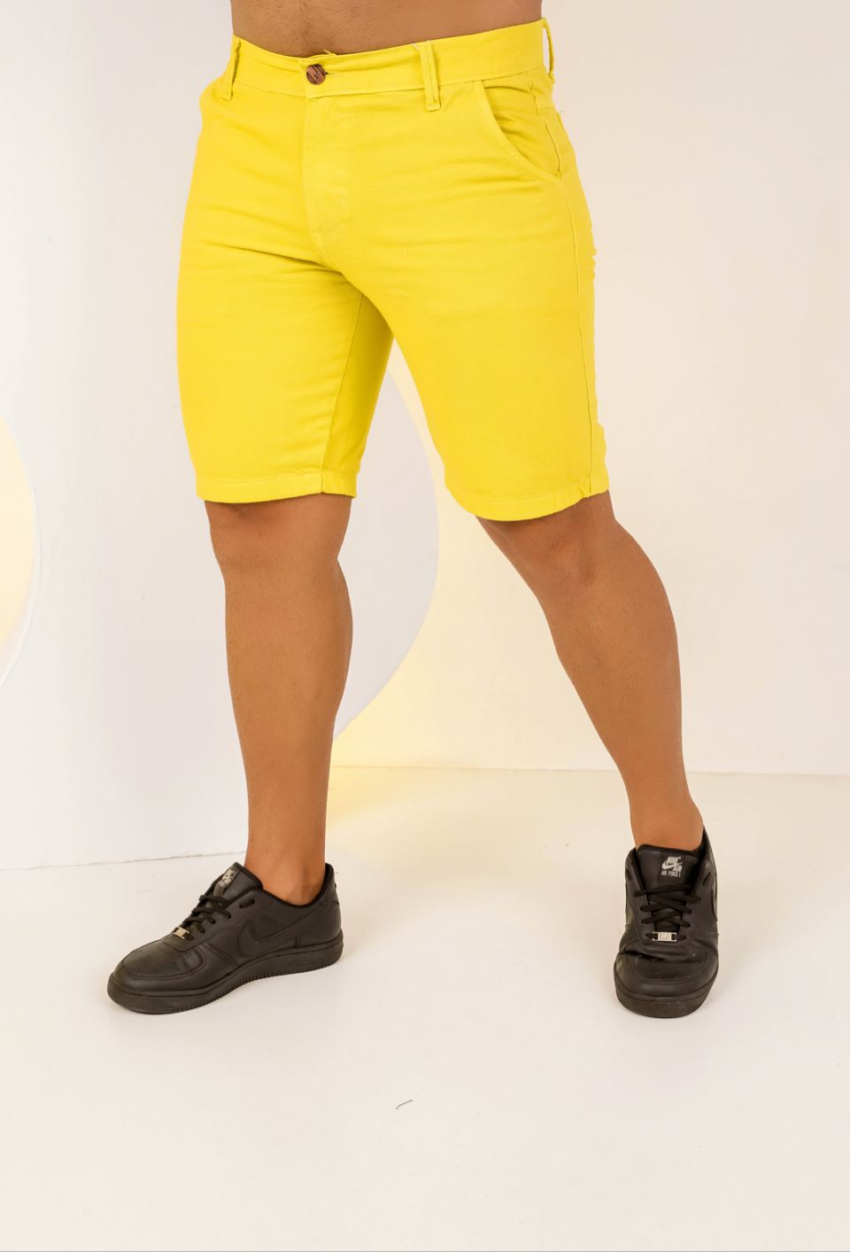 Bermuda Jeans Masculina Amarela