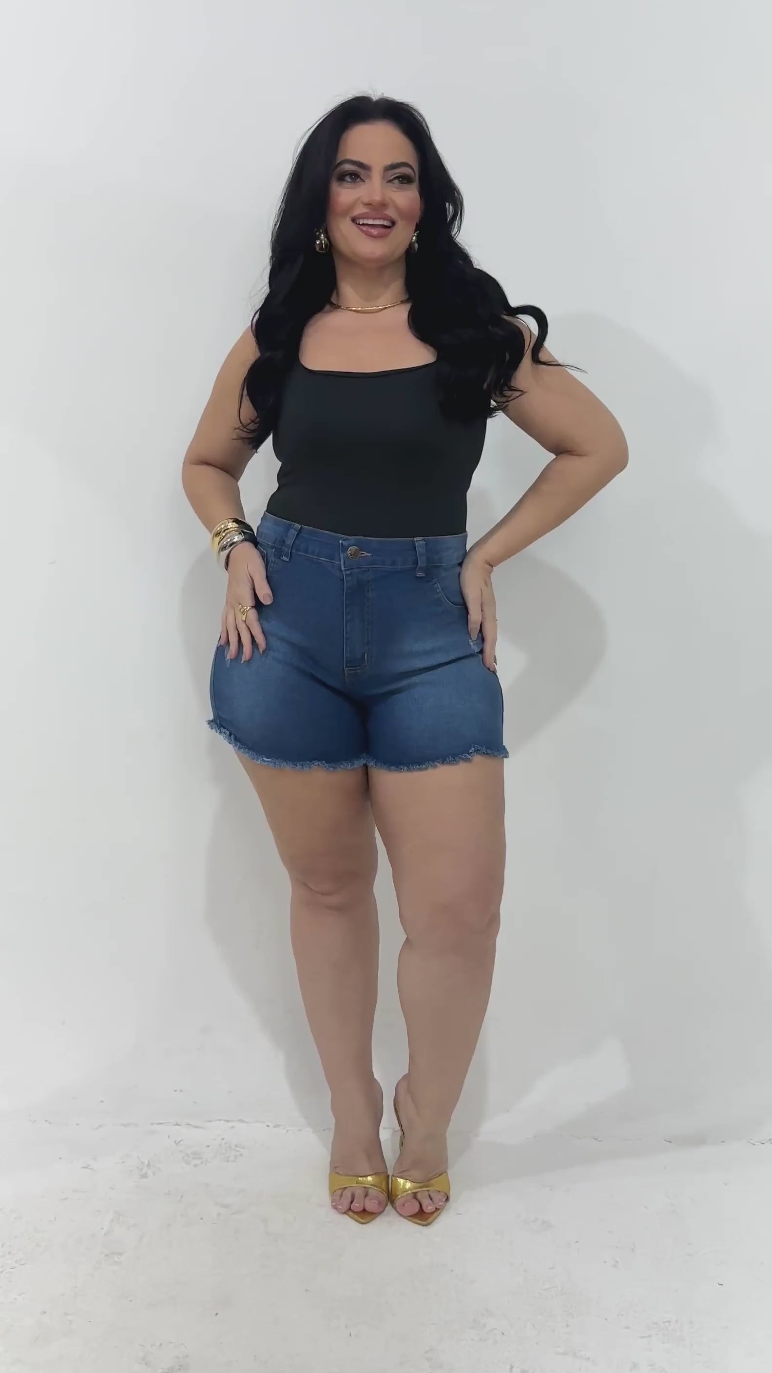 Shorts Bermudas Jeans Feminina Plus Size