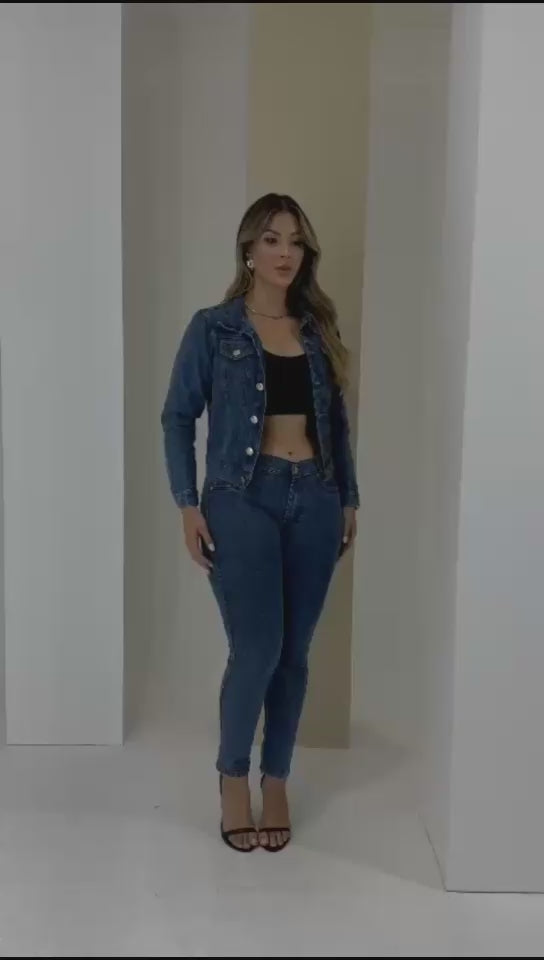 Jaqueta Denim Jackets Azul Escura Promoção Desconto