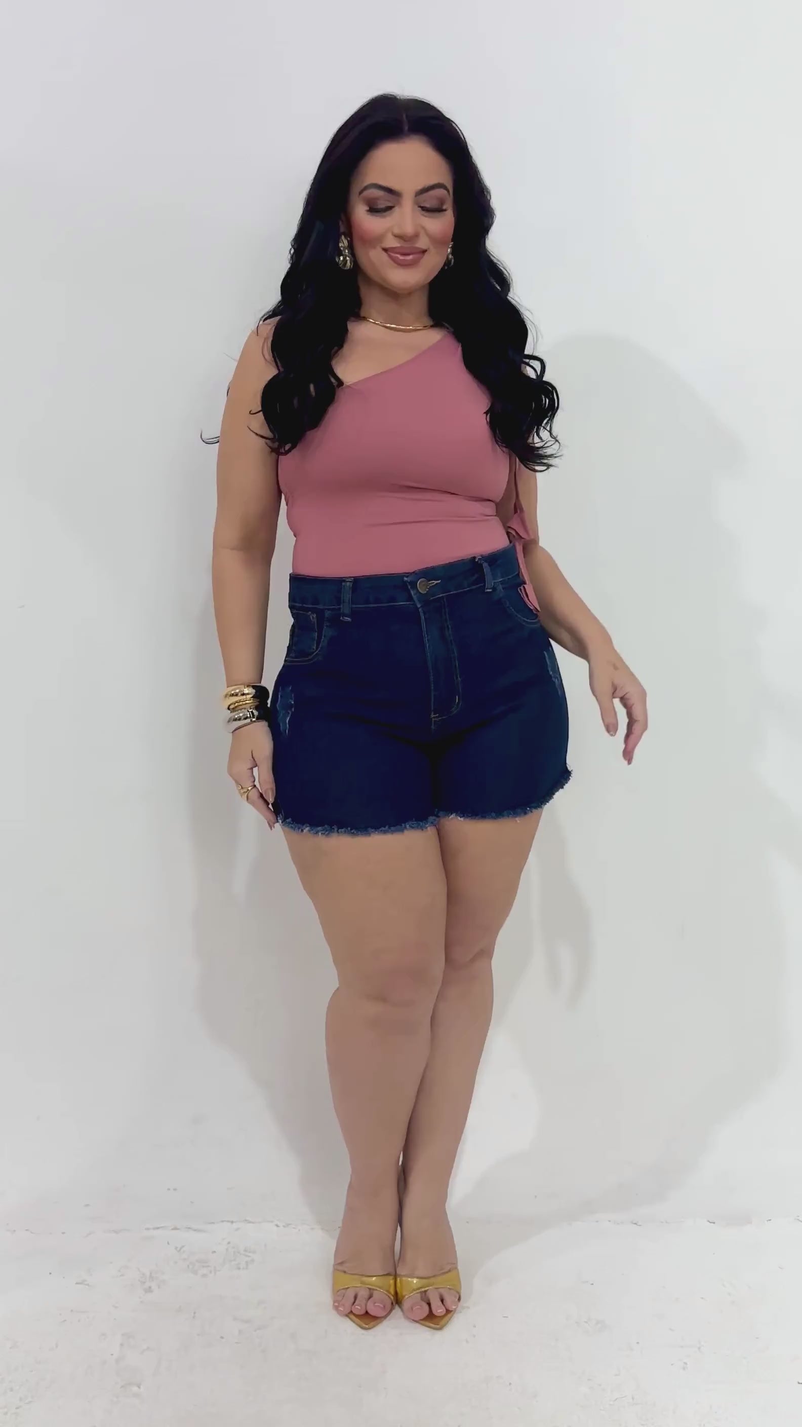 Shorts Bermuda Jeans Feminina Plus Size